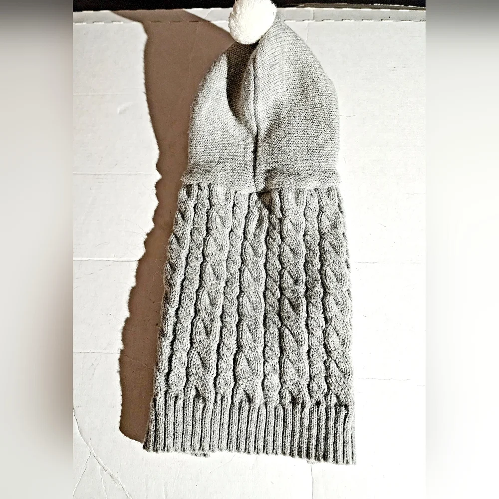 Size small gray cable knit with Hoodie dog sweater